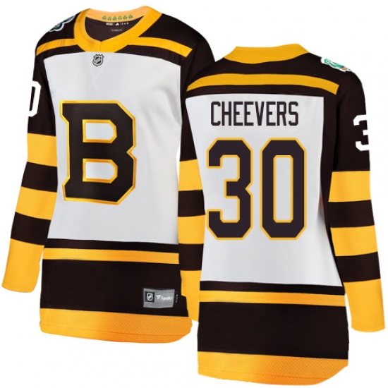 Women's Boston Bruins #30 Gerry Cheevers White 2019 Winter Classic Fanatics Branded Breakaway NHL Jersey