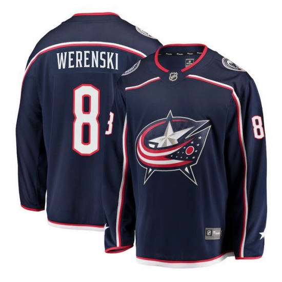 Men's Columbus Blue Jackets #8 Zach Werenski Navy Stitched Hockey Jersey - Ujersey