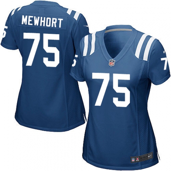 Women's Nike Indianapolis Colts #75 Jack Mewhort Game Royal Blue Team Color NFL Jersey - Ujersey