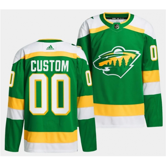 Men's Minnesota Wild Custom Green 2023-24 Stitched Jersey - Ujersey