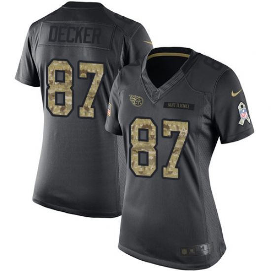 Women's Nike Tennessee Titans #87 Eric Decker Limited Black 2016 Salute to Service NFL Jersey - Ujersey