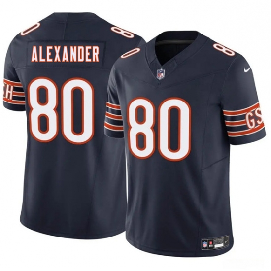 Men's Chicago Bears #80 Maurice Alexander Navy 2025 F.U.S.E. Vapor Football Stitched Jersey