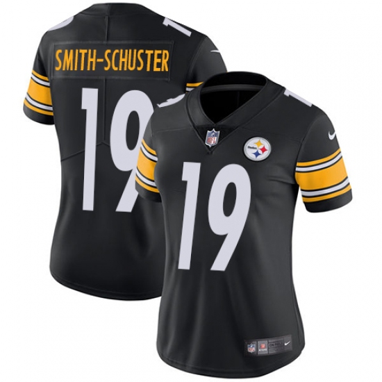 Women's Nike Pittsburgh Steelers #19 JuJu Smith-Schuster Black Team Color Vapor Untouchable Limited Player NFL Jersey - Ujersey