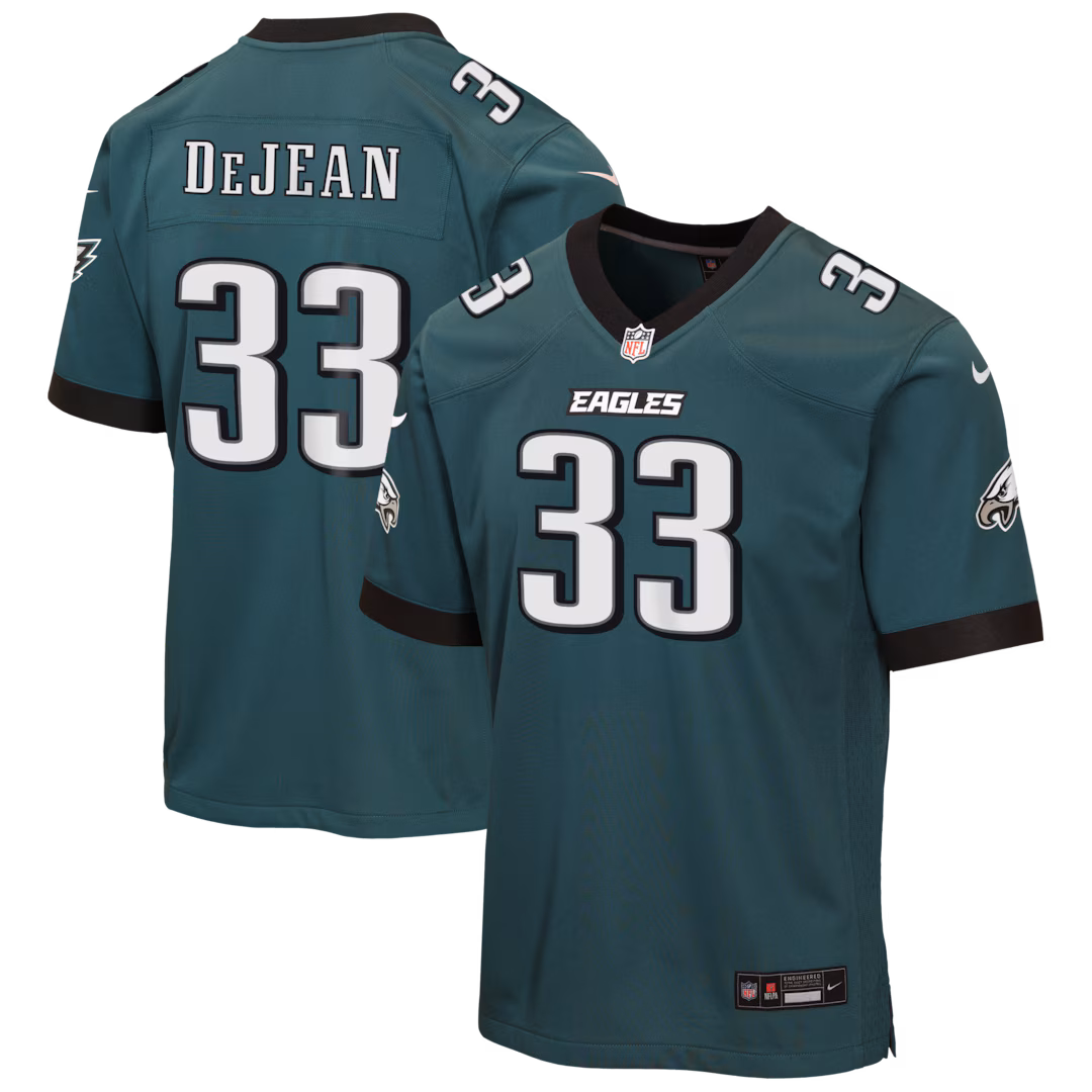 Youth Philadelphia Eagles Cooper DeJean Nike Midnight Green Team Game Jersey - U-jersey
