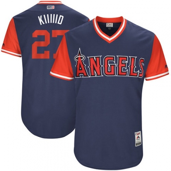 Men's Majestic Los Angeles Angels of Anaheim #27 Mike Trout 