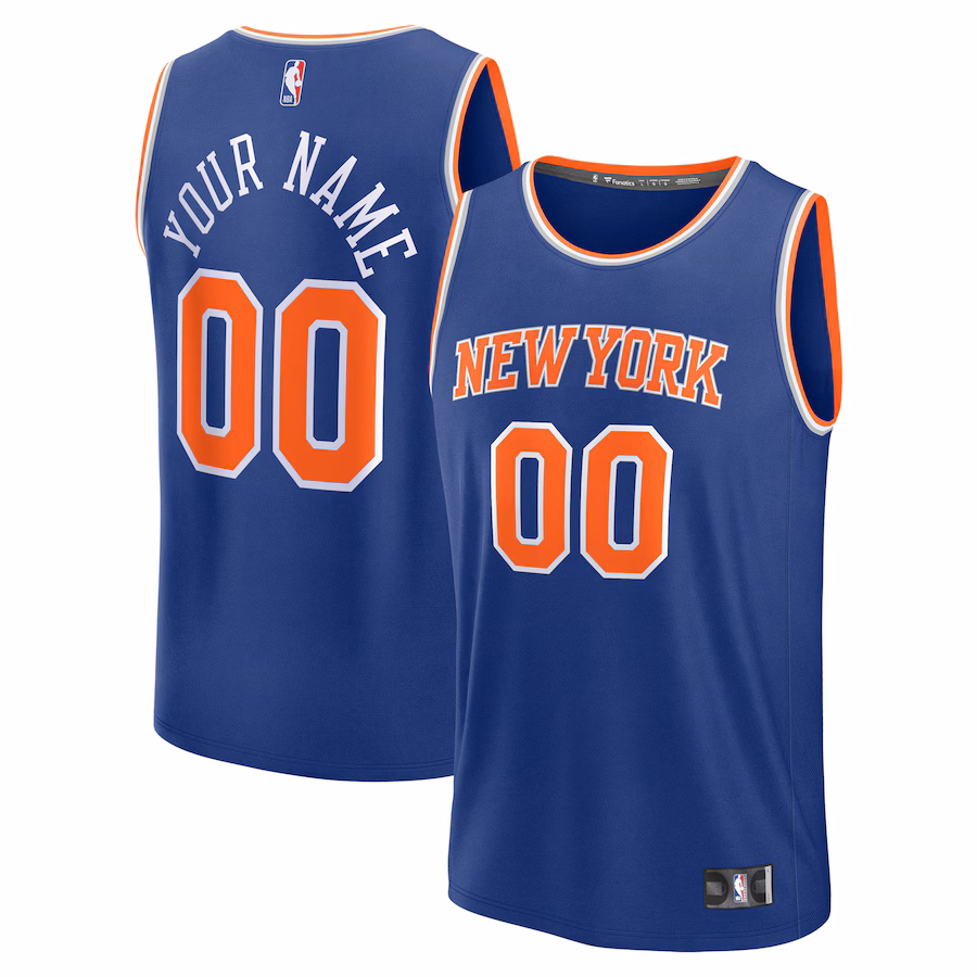 Youth New York Knicks Fanatics Blue Fast Break Custom Replica Jersey - Icon Edition - Ujersey