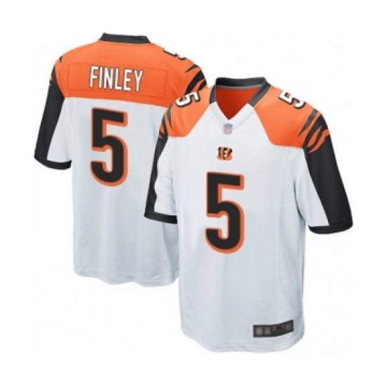 Men's Cincinnati Bengals #5 Ryan Finley Game White Football Jersey - Ujersey