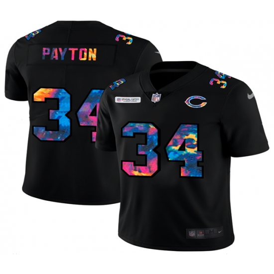 Men's Chicago Bears #34 Walter Payton Rainbow Version Nike Limited Jersey - Ujersey