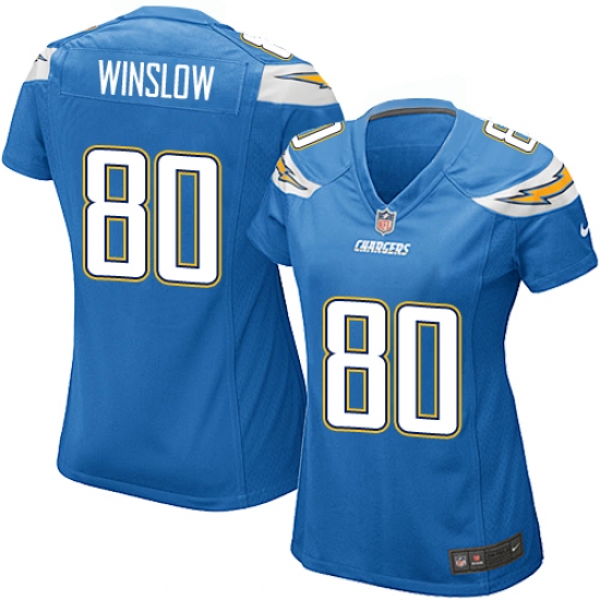 Women's Nike Los Angeles Chargers #80 Kellen Winslow Game Electric Blue Alternate NFL Jersey - Ujersey