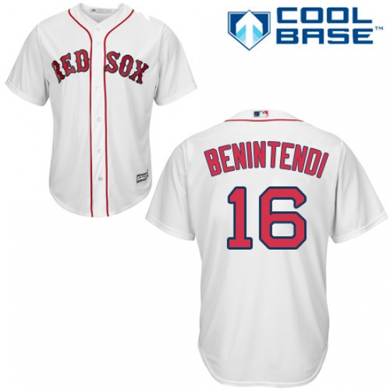 Youth Majestic Boston Red Sox #16 Andrew Benintendi Authentic White Home Cool Base MLB Jersey - Ujersey