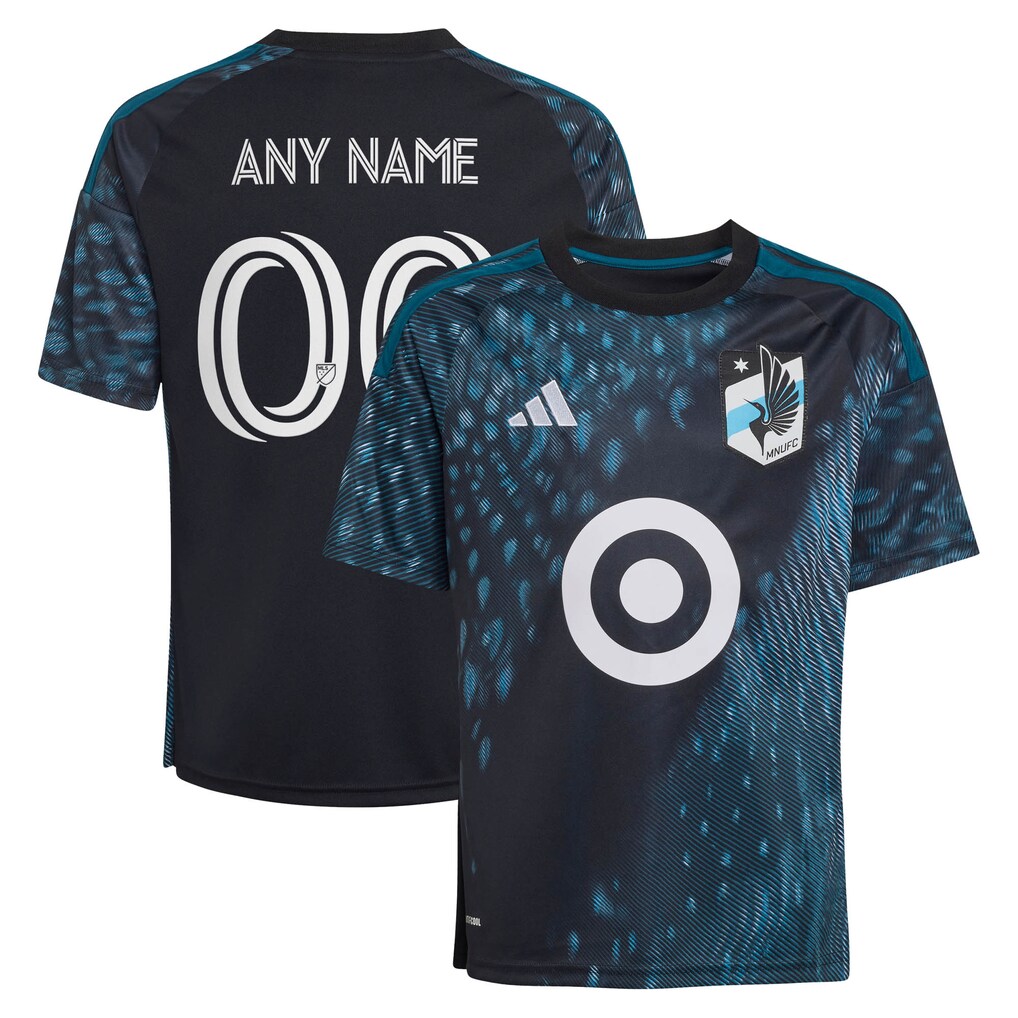Youth Minnesota United FC adidas Black 2026 The Decade Kit Replica Custom Jersey - Ujersey