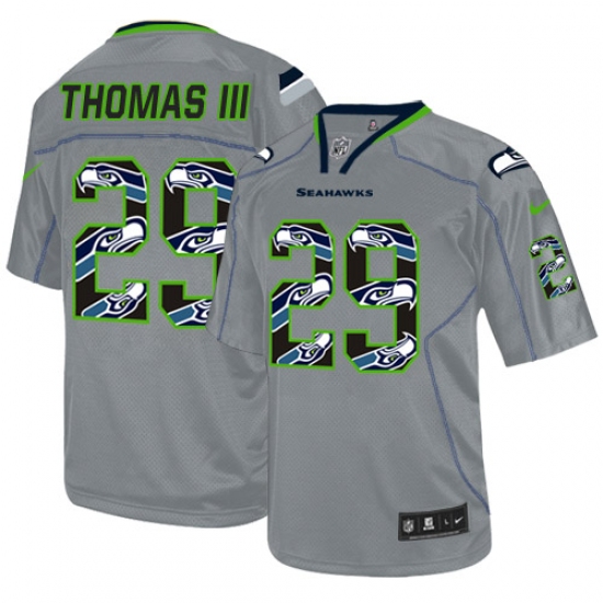 Men's Nike Seattle Seahawks #29 Earl Thomas III Elite New Lights Out Grey NFL Jersey - Ujersey