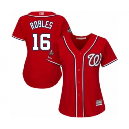 Women's Washington Nationals #16 Victor Robles Authentic Red Alternate 1 Cool Base 2019 World Series Champions Baseball Jersey - Ujersey