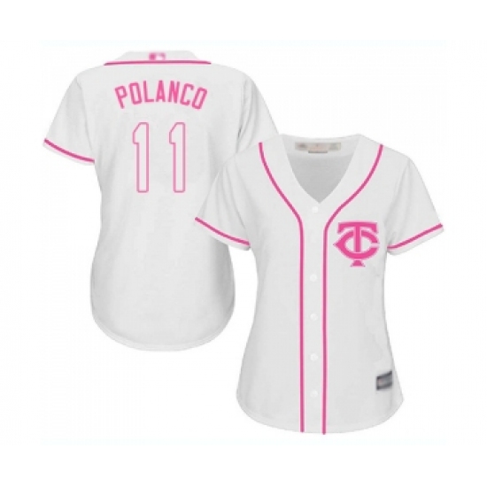 Women's Minnesota Twins #11 Jorge Polanco Replica White Fashion Cool Base Baseball Jersey - Ujersey