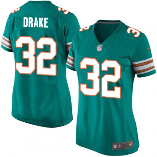 Women's Nike Miami Dolphins #32 Kenyan Drake Game Aqua Green Alternate NFL Jersey - Ujersey