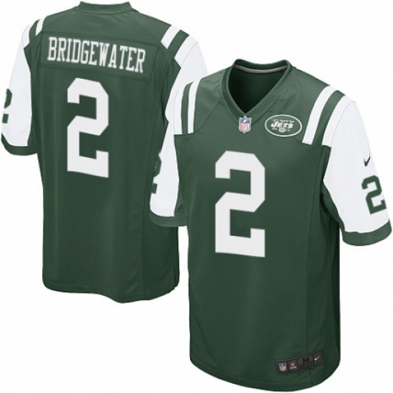 Men's Nike New York Jets #2 Teddy Bridgewater Game Green Team Color NFL Jersey - Ujersey