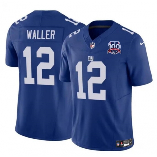 Men's New York Giants #12 Darren Waller Blue 2024 F.U.S.E. 100TH Season Vapor Untouchable Limited Stitched Jersey - Ujersey