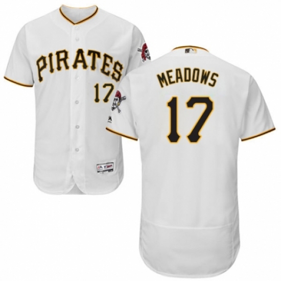 Men's Majestic Pittsburgh Pirates #17 Austin Meadows White Home Flex Base Authentic Collection MLB Jersey - Ujersey