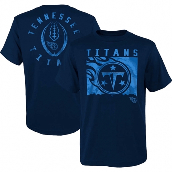 Men's Tennessee Titans Navy Preschool Liquid Camo Logo T Shirt - Ujersey