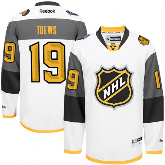 Men's Reebok Chicago Blackhawks #19 Jonathan Toews Authentic White 2016 All Star NHL Jersey - Ujersey