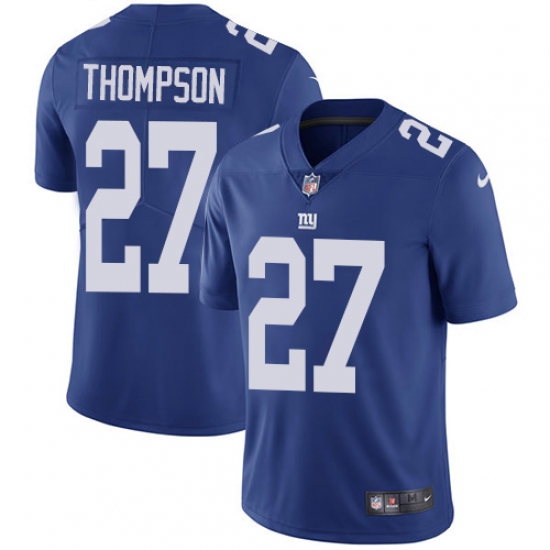 Men's Nike New York Giants #27 Darian Thompson Royal Blue Team Color Vapor Untouchable Limited Player NFL Jersey - Ujersey