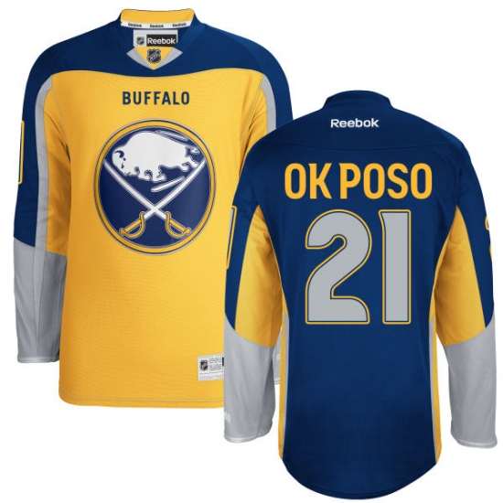 Youth Reebok Buffalo Sabres #21 Kyle Okposo Authentic Gold Third NHL Jersey - Ujersey