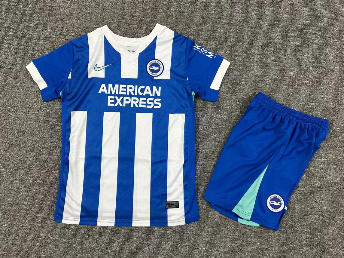 Brighton & Hove Albion Football Jersey Home Kids Kit Jersey+Shorts 2025/26 - Ujersey NHL