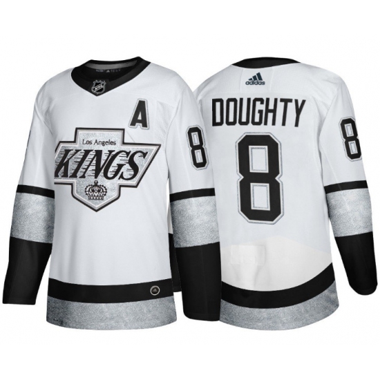 Men's Los Angeles Kings #8 Drew Doughty White Throwback Stitched Jersey - Ujersey