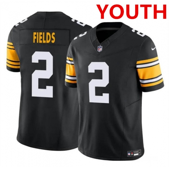 Youth Pittsburgh Steelers #2 Justin Fields Black F.U.S.E. Vapor Untouchable Limited Football Stitched Jersey - Ujersey