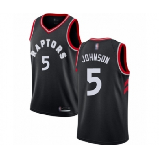 Women's Toronto Raptors #5 Stanley Johnson Swingman Black Basketball Jersey Statement Edition - Ujersey