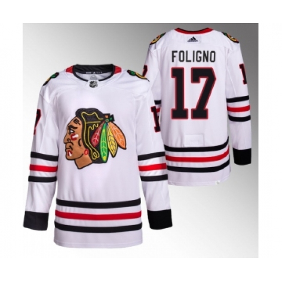 Men's Chicago Blackhawks #17 Nick Foligno White Stitched Hockey Jersey - Ujersey
