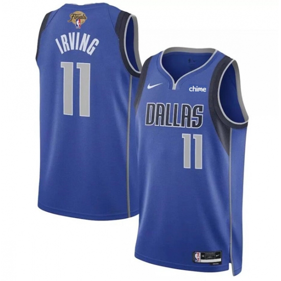 Men's Dallas Mavericks #11 Kyrie Irving Blue 2024 Finals Icon Edition Stitched Basketball Jersey - Ujersey