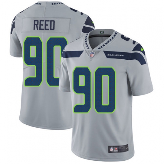 Youth Nike Seattle Seahawks #90 Jarran Reed Grey Alternate Vapor Untouchable Limited Player NFL Jersey - Ujersey