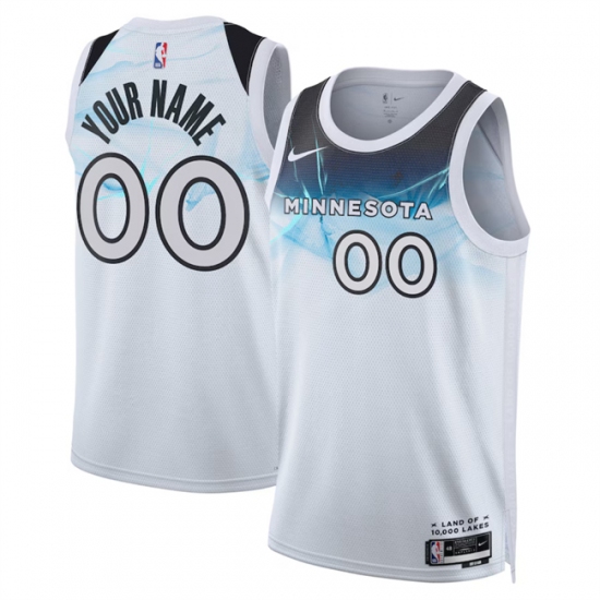 Men's Minnesota Timberwolves Active Player Custom White 2024-25 City Edition Stitched Jersey - Ujersey