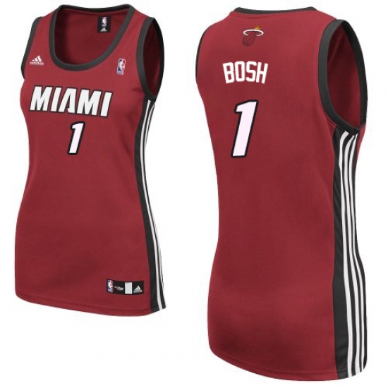 Women's Adidas Miami Heat #1 Chris Bosh Swingman Red Alternate NBA Jersey - Ujersey