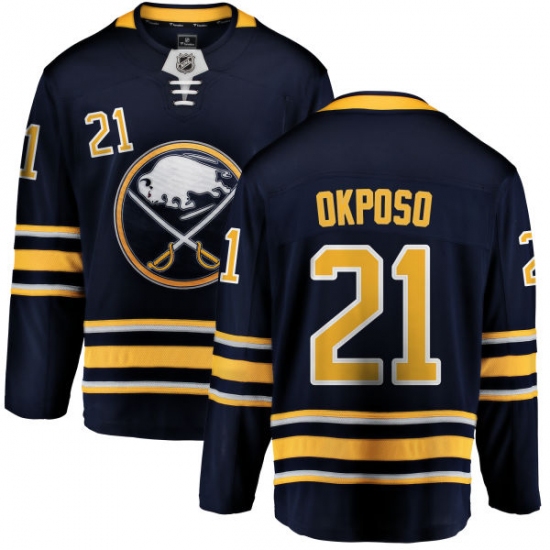 Men's Buffalo Sabres #21 Kyle Okposo Fanatics Branded Navy Blue Home Breakaway NHL Jersey