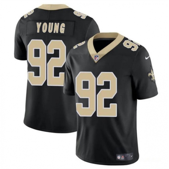 Men's New Orleans Saints #92 Chase Young Black Vapor Limited Football Stitched Jersey - Ujersey