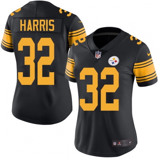 Women's Nike Pittsburgh Steelers #32 Franco Harris Limited Black Rush Vapor Untouchable NFL Jersey - Ujersey