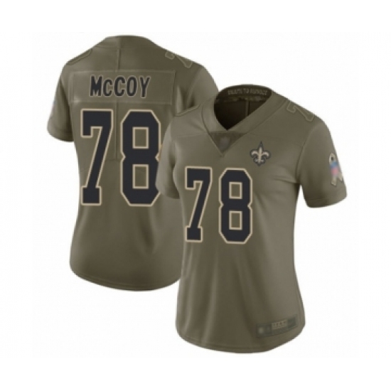 Women's New Orleans Saints #78 Erik McCoy Limited Olive 2017 Salute to Service Football Jersey - Ujersey