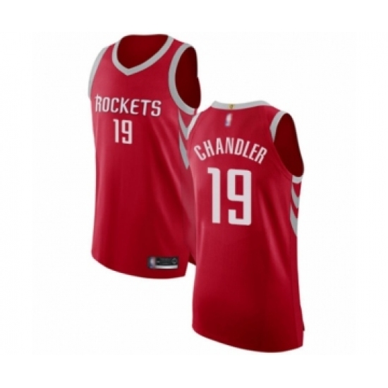 Men's Houston Rockets #19 Tyson Chandler Authentic Red Basketball Jersey - Icon Edition - Ujersey