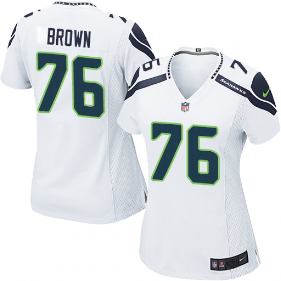 Women's Nike Seattle Seahawks #76 Duane Brown Game White NFL Jersey - Ujersey