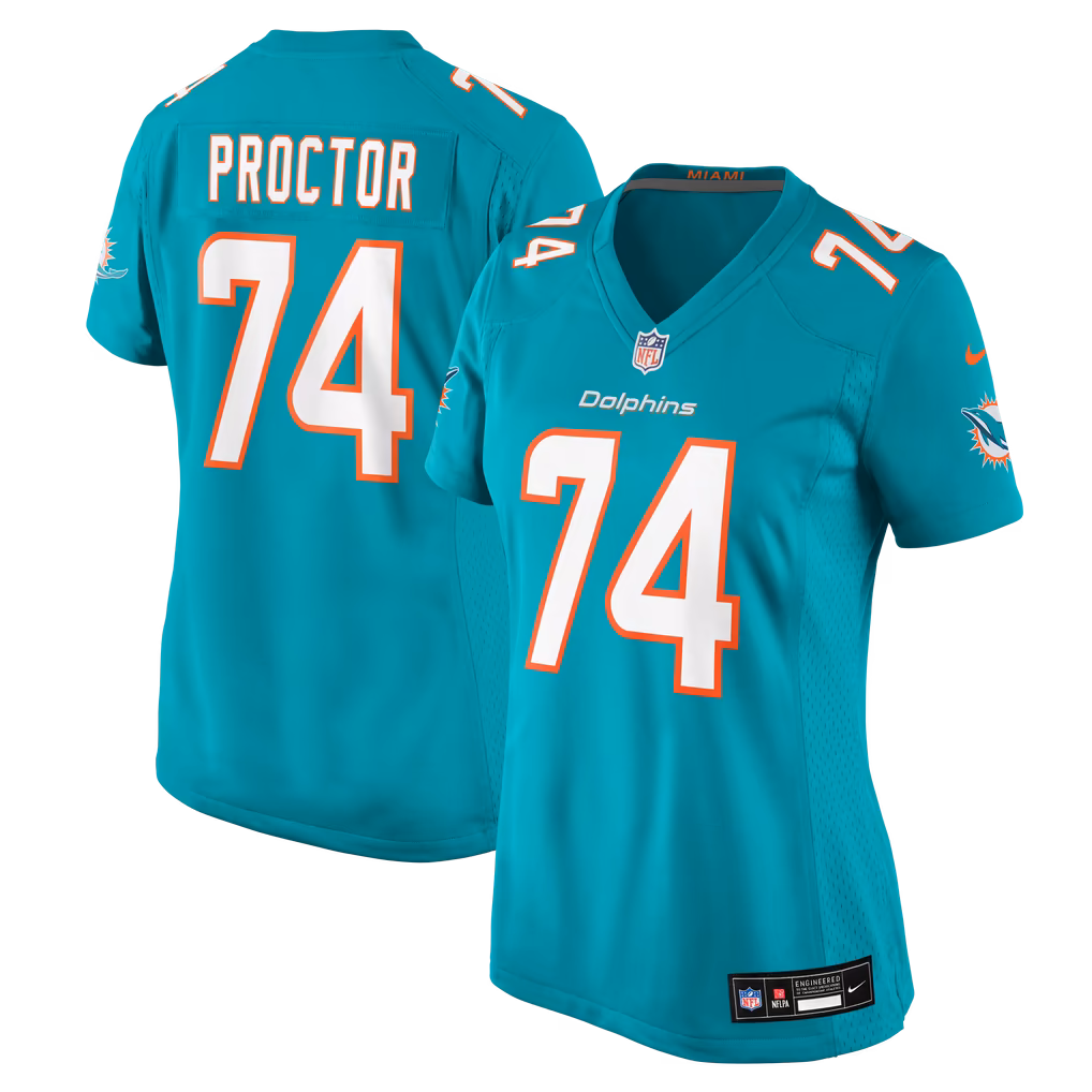 Women's Miami Dolphins Kadyn Proctor Nike Aqua Game Jersey