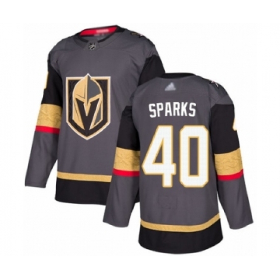 Men's Vegas Golden Knights #40 Garret Sparks Authentic Gray Home Hockey Jersey - Ujersey