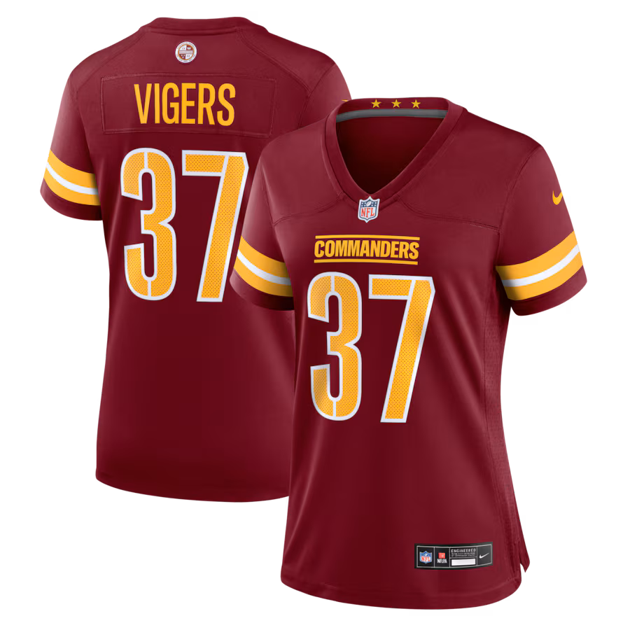 Women's Washington Commanders Car'lin Vigers Nike Burgundy Team Game Jersey - Ujersey