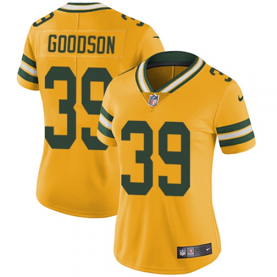 Women's Nike Green Bay Packers #39 Demetri Goodson Limited Gold Rush Vapor Untouchable NFL Jersey - Ujersey