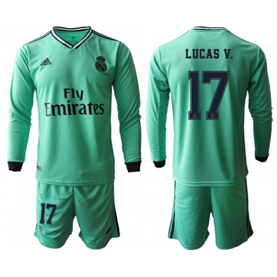 Real Madrid #17 Lucas V. Third Long Sleeves Soccer Club Jersey