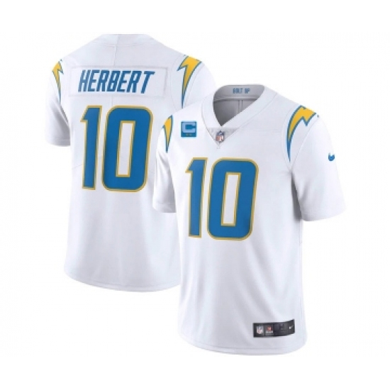 Men's Los Angeles Chargers 2022 #10 Justin Herbert White With 2-star C Patch Vapor Untouchable Limited Stitched Jersey - Ujersey