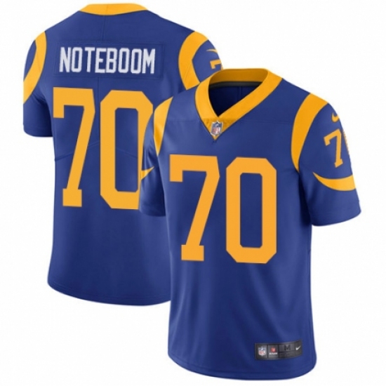 Men's Nike Los Angeles Rams #70 Joseph Noteboom Royal Blue Alternate Vapor Untouchable Limited Player NFL Jersey - Ujersey