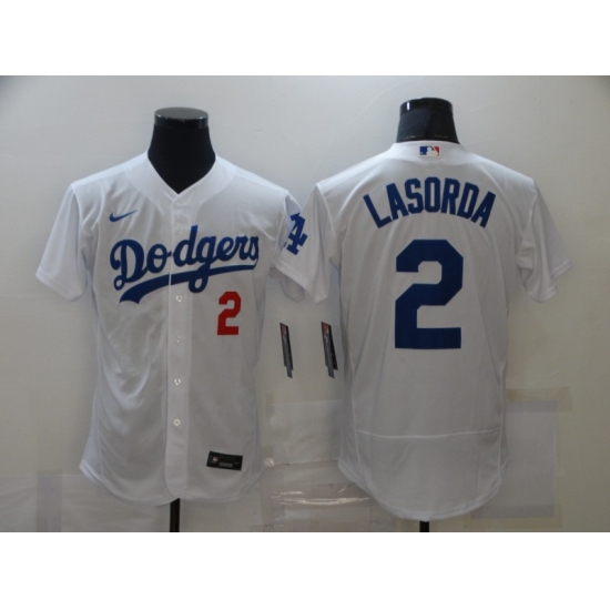 Men's Los Angeles Dodgers #2 Tommy Lasorda Nike White Jersey - Ujersey