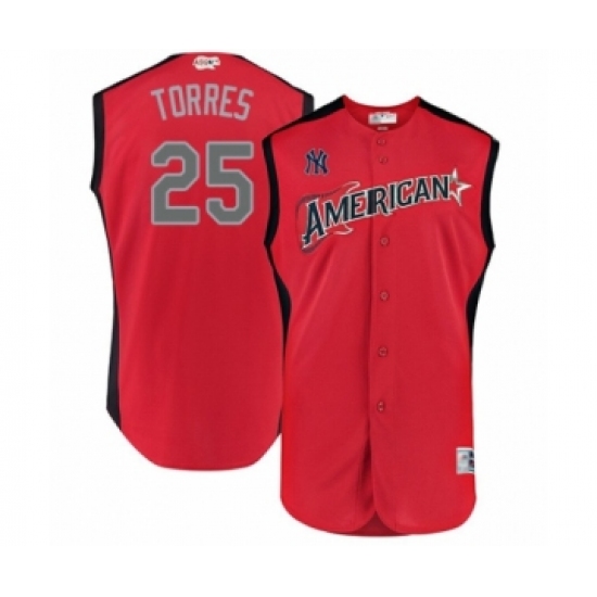 Men's New York Yankees #25 Gleyber Torres Authentic Red American League 2019 Baseball All-Star Jersey - Ujersey
